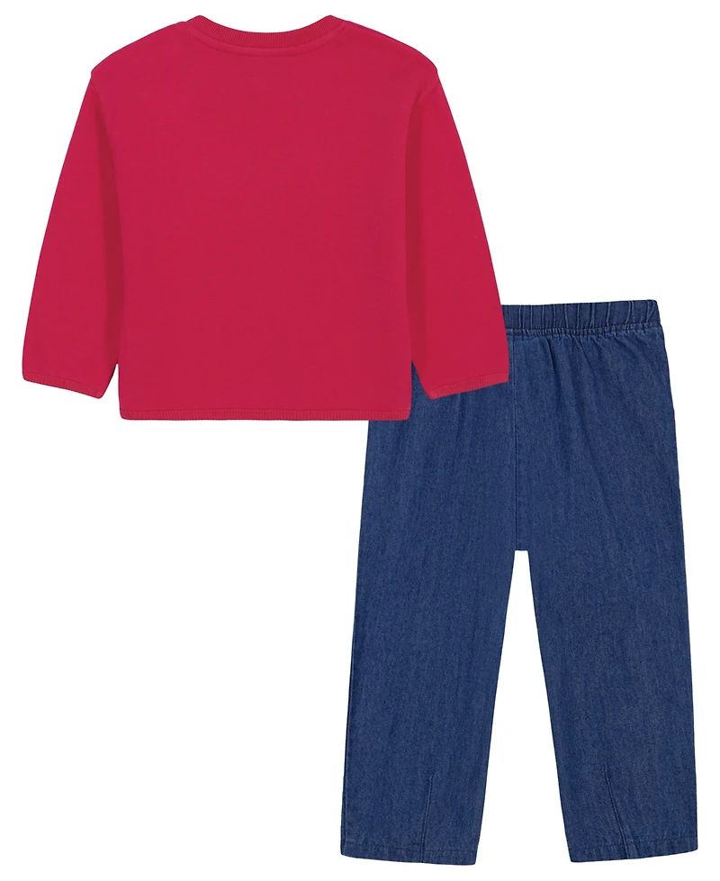 Tommy Hilfiger Baby Girls' Long-Sleeve T-Shirt and Pants, 2-Piece Set