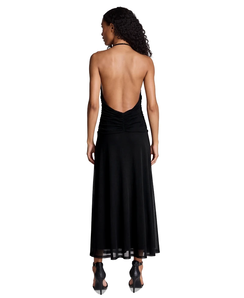 Kenneth Cole Women's Ruched Halter Neck Dress