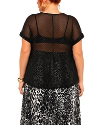Coin 1804 Plus Foil Drop V-Neck Top
