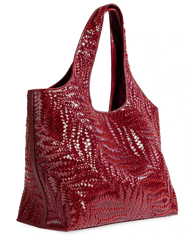 Sam Edelman Charli Woven Extra-Large Leather Tote Handbag