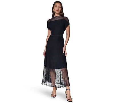 Donna Karan New York Women's Mock Neck Midi Dress
