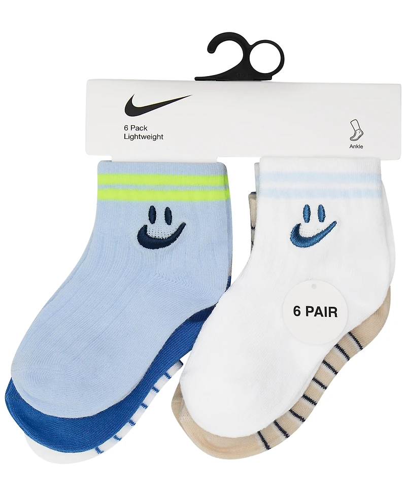Nike Toddler Boys' 6M-4T Fashion Rib Socks, 6-Pack