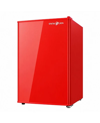SnowlionPremium 65 L Solid Door Mini Refrigerator, Freestanding Under-Counter in Red