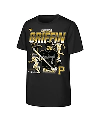 Fanatics Big Boys and Girls Konnor Griffin Black Pittsburgh Pirates Multi-Pic Name Number T-Shirt