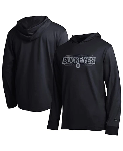 Champion Men's Black Ohio State Buckeyes Gradient All-Star Long Sleeve Hooded T-Shirt