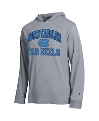 Champion Men's Heather Gray North Carolina Tar Heels High Motor All-Star Long Sleeve Hooded T-Shirt