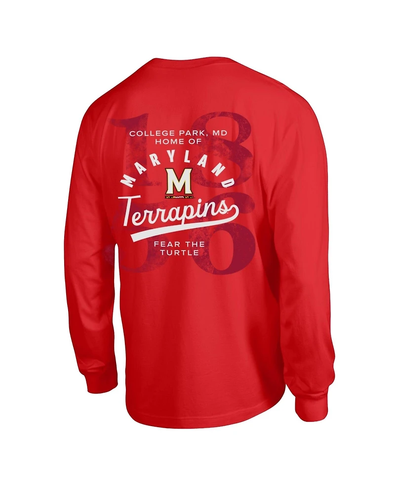 Champion Men's Red Maryland Terrapins Laminated All-Star Long Sleeve T-Shirt