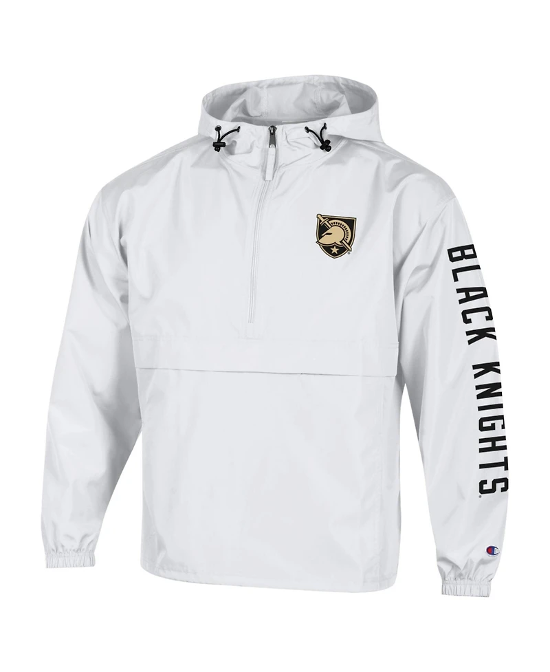 Champion Men's White Army Black Knights Cloud Packable Half-Zip Hoodie