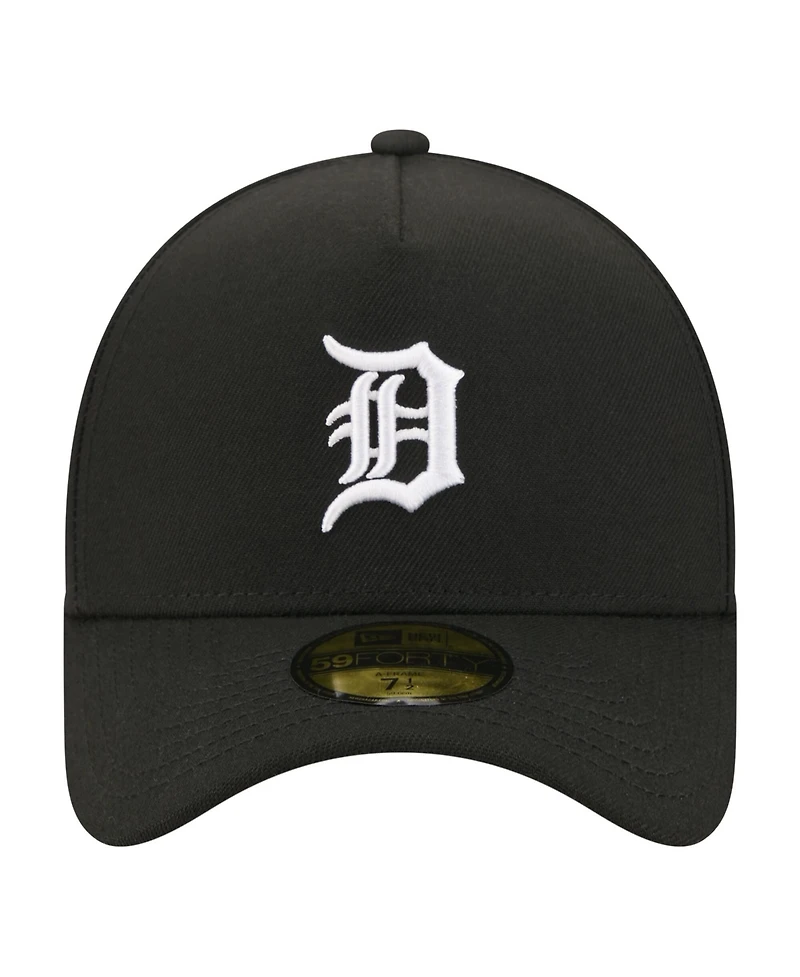 New Era Men's Black Detroit Tigers A-Frame 59FORTY Fitted Hat