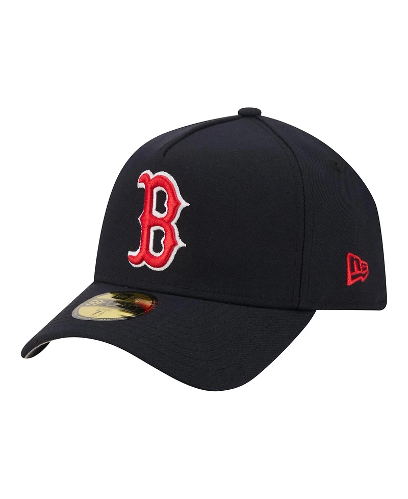 New Era Men's Navy Boston Red Sox A-Frame 59FORTY Fitted Hat