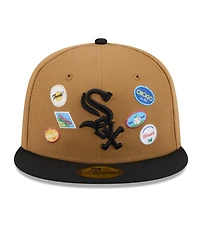 New Era Men's Tan Chicago White Sox Fruit Sticker 59FIFTY Fitted Hat