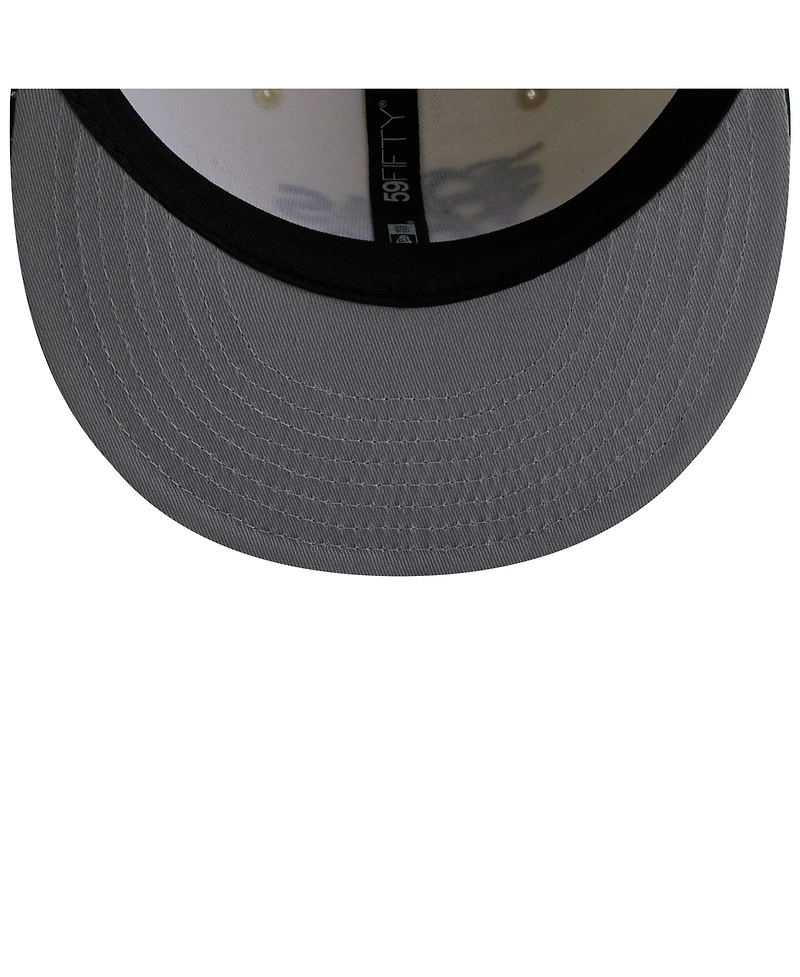 New Era Men's White, Green Athletics Blossom 59FIFTY Fitted Hat