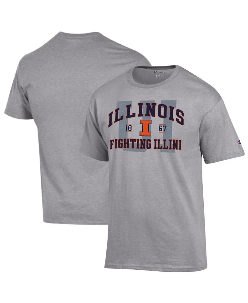 Champion Men's Heather Gray Illinois Fighting Illini Varsity T-Shirt