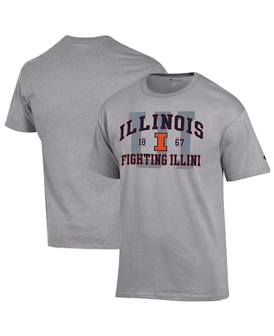 Champion Men's Heather Gray Illinois Fighting Illini Varsity T-Shirt