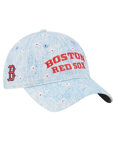 New Era Women's Light Blue Boston Red Sox Daisy All Over 9TWENTY Adjustable Hat
