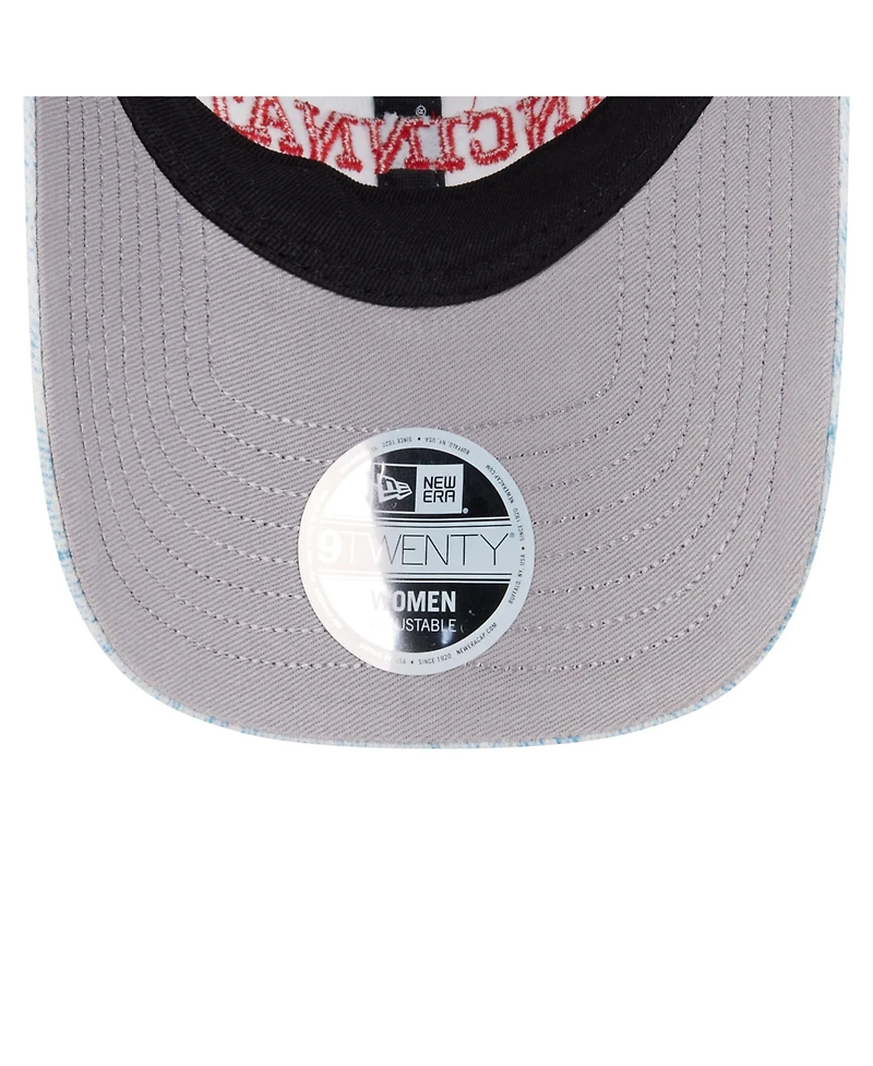 New Era Women's Light Blue Cincinnati Reds Daisy All Over 9TWENTY Adjustable Hat