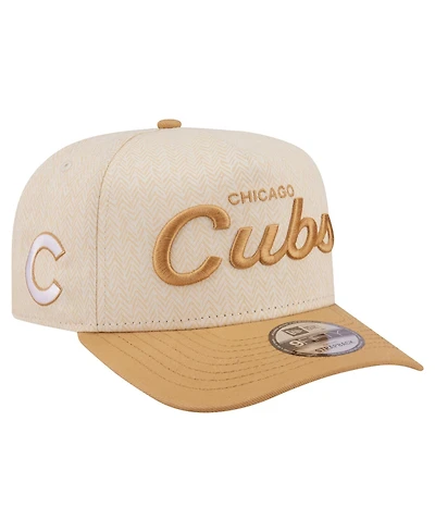 New Era Men's Cream Chicago Cubs Herringbone 9FIFTY A-Frame Snapback Hat