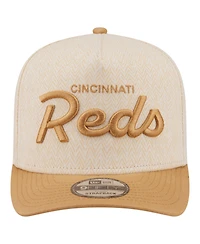 New Era Men's Cream Cincinnati Reds Herringbone 9FIFTY A-Frame Snapback Hat