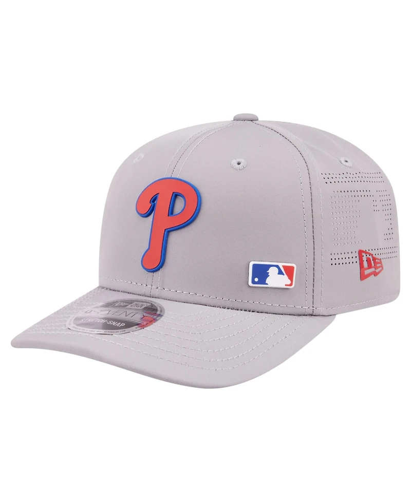 New Era Men's Gray Philadelphia Phillies Laser Perforated 9SEVENTY Adjustable Hat