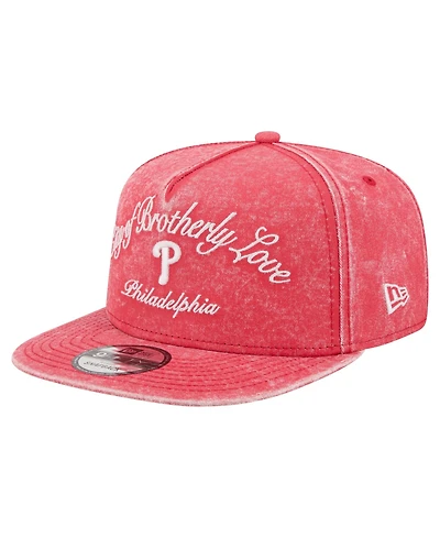 New Era Men's Red Philadelphia Phillies City Slogan A-Frame 9FIFTY Snapback Hat