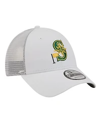 New Era Men's White Seattle Mariners Flag 9FORTY Trucker Adjustable Hat