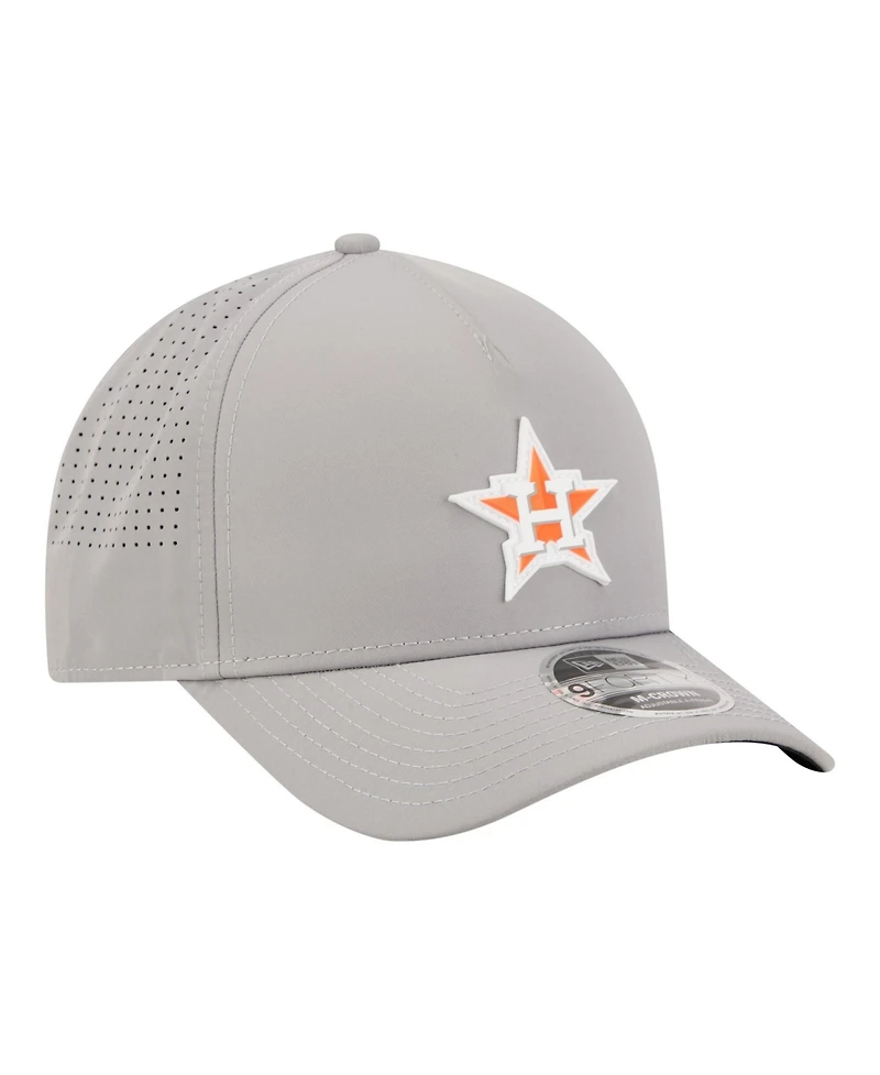 New Era Men's Gray Houston Astros Micro Logo 9FORTY M-Crown A-Frame Adjustable Hat
