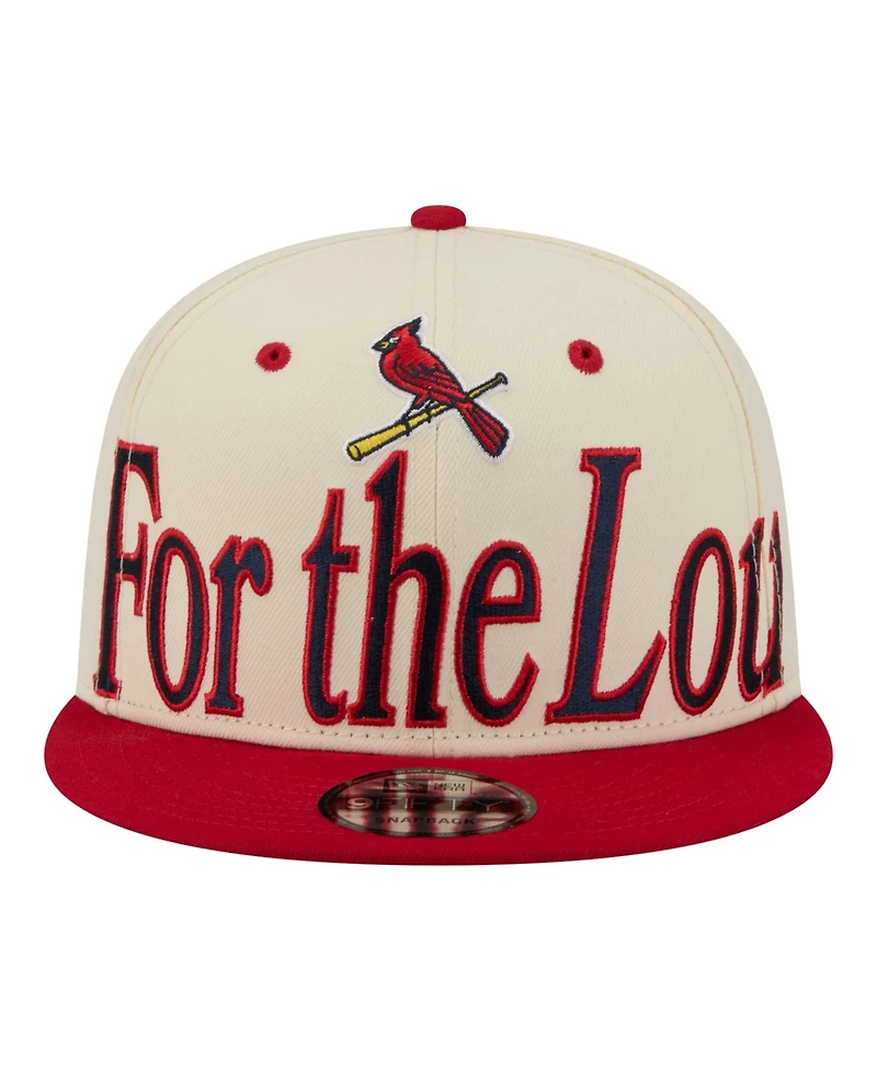 New Era Men's Cream St. Louis Cardinals Oversized Slogan 9FIFTY Snapback Hat