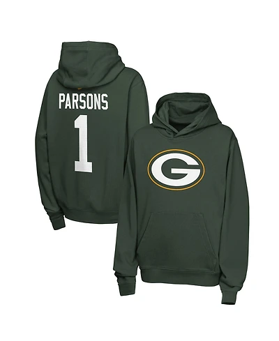Nike Big Boys and Girls Micah Parsons Green Bay Packers Name Number Club Fleece Hoodie