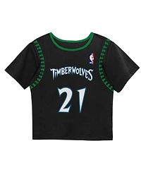 Mitchell & Ness Preschool Two-Pack Kevin Garnett Black Minnesota Timberwolves Play by Place T-Shirt and Shorts Set
