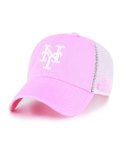 '47 Brand Women's Pink New York Mets Summer Fun Trucker Clean Up Adjustable Hat