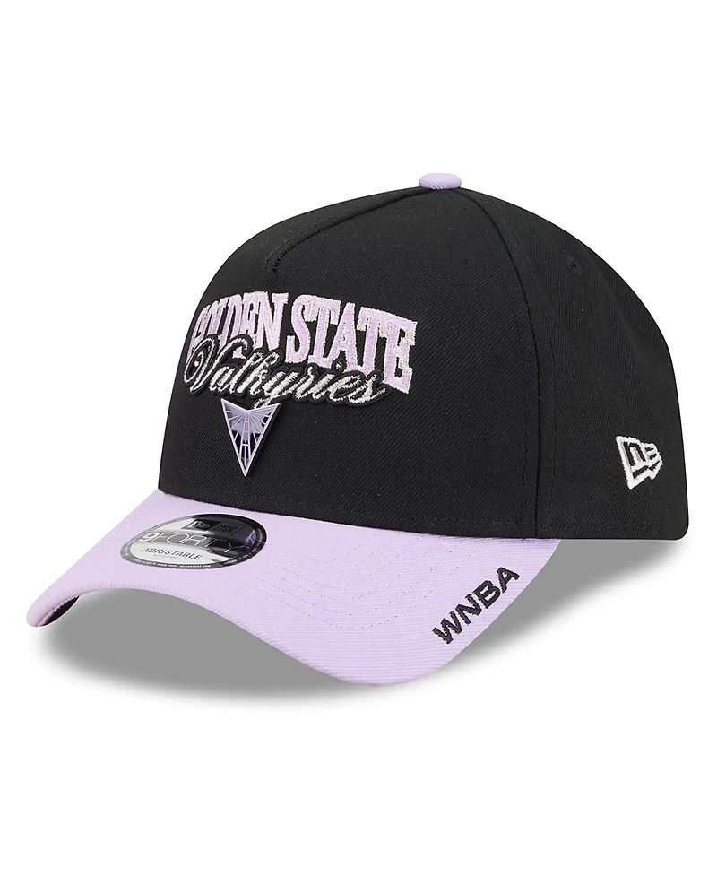 New Era Men's and Women's Eclipse Black, Violet Golden State Valkyries Wnba Tip-Off 2026 Metal Badge A-Frame 9FORTY Adjustable Hat