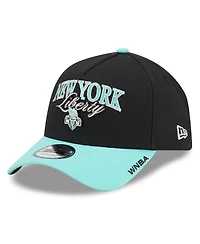 New Era Men's and Women's Black, Mint New York Liberty Wnba Tip-Off 2026 Metal Badge A-Frame 9FORTY Adjustable Hat