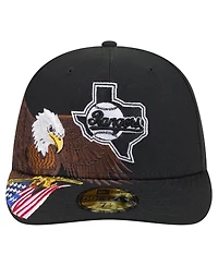 New Era Men's Black Texas Rangers Americana Bald Eagle Pre-Curved 59FIFTY Fitted Hat