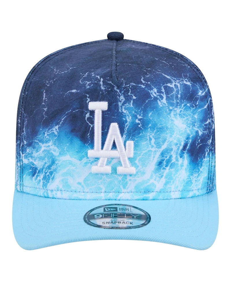 New Era Men's Light Blue Los Angeles Dodgers Deep Water Pre-Curved 9FIFTY A-Frame Snapback Hat