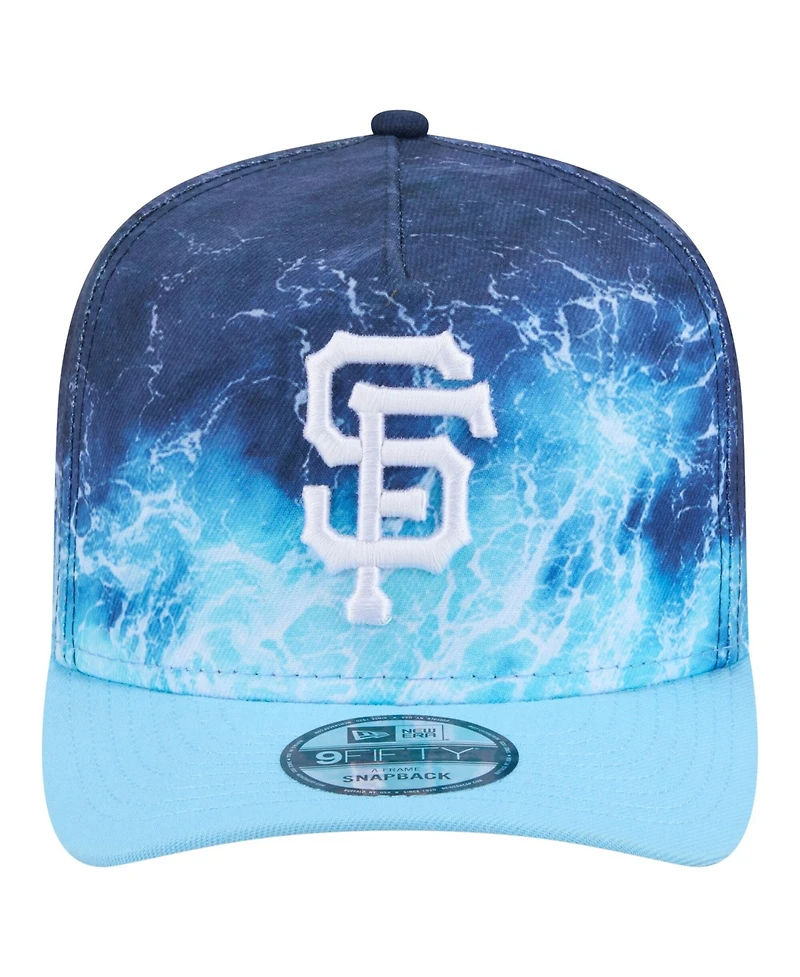 New Era Men's Light Blue San Francisco Giants Deep Water Pre-Curved 9FIFTY A-Frame Snapback Hat