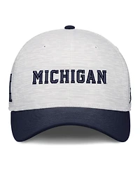 Jordan Men's and Women's White, Navy Michigan Wolverines Primetime Rise Adjustable Hat