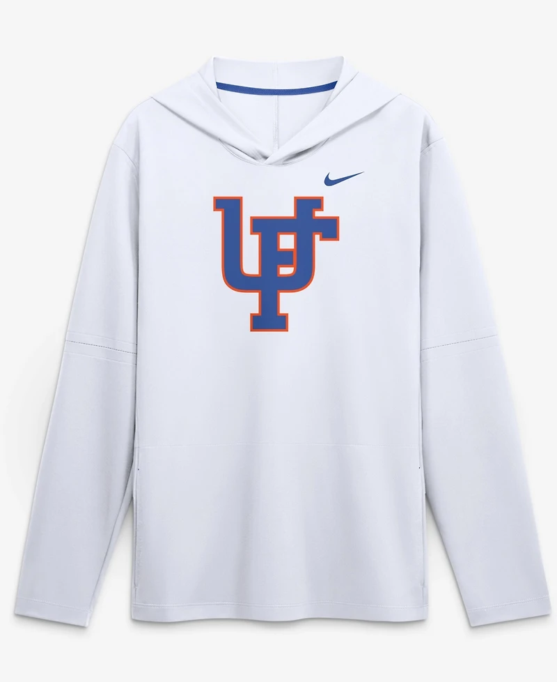 Nike Men's White Florida Gators 2026 Sideline Lightweight Dri-fit Long Sleeve Hooded Sweatshirt
