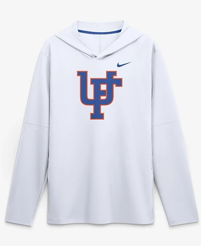 Nike Men's White Florida Gators 2026 Sideline Lightweight Dri-fit Long Sleeve Hooded Sweatshirt
