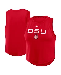 Nike Women's Scarlet Ohio State Buckeyes One Dri-fit Cropped Tank Top