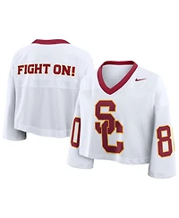 Nike Women's White Usc Trojans Oversized Logo Cropped Fashion Jersey
