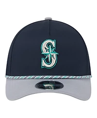New Era Men's Navy, Gray Seattle Mariners Rope M-Crown A-Frame 39THIRTY Flex Hat