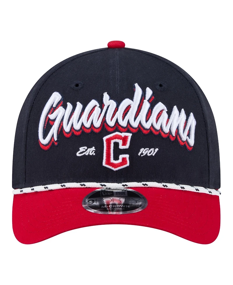 New Era Men's Navy, Red Cleveland Guardians Team Loyal 9FORTY M-Crown Adjustable Hat