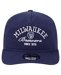 New Era Men's Navy Milwaukee Brewers Stacked 19TWENTY Adjustable Hat