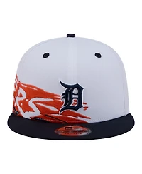 New Era Men's White, Navy Detroit Tigers 9FIFTY Snapback Hat