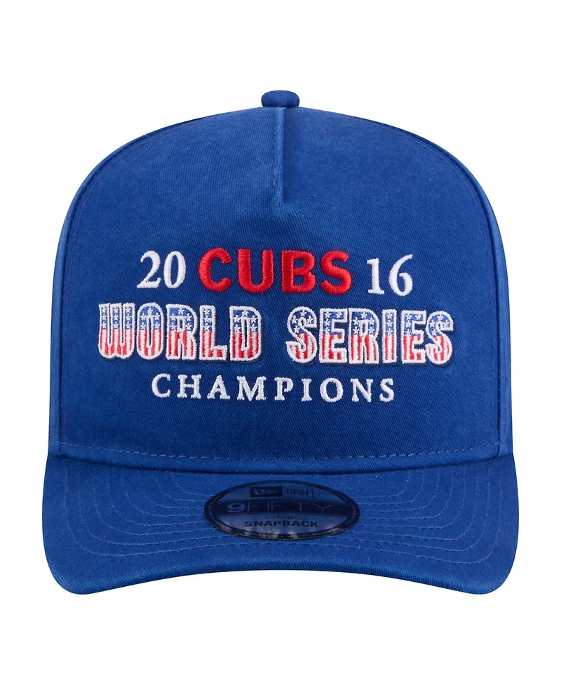 New Era Men's Royal Chicago Cubs 2016 World Series Champions Historic 9FIFTY A-Frame Snapback Hat