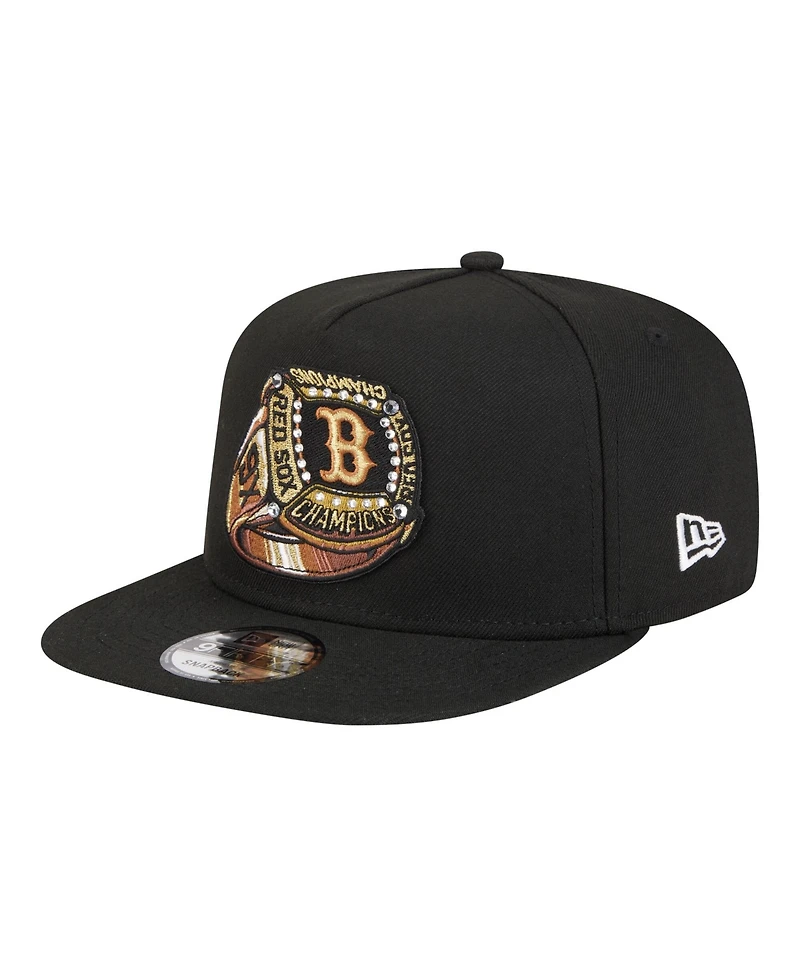 New Era Men's Black Boston Red Sox Ring A-Frame 9FIFTY Snapback Hat