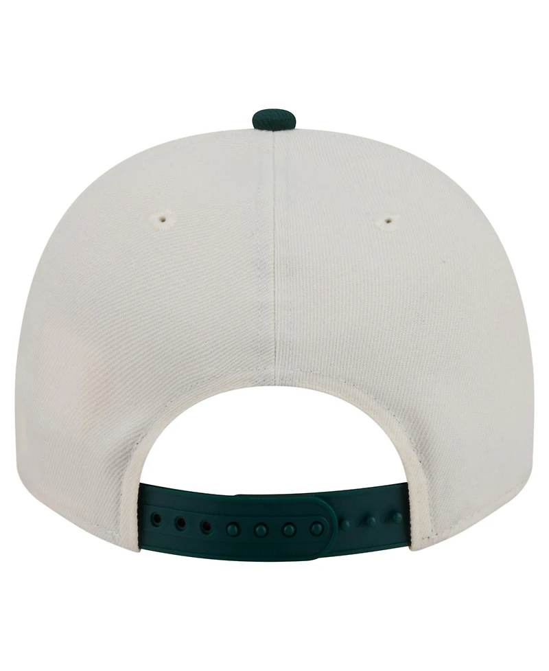 New Era Men's Cream, Dark Green Cincinnati Reds Chrome A-Frame 9FIFTY Snapback Hat