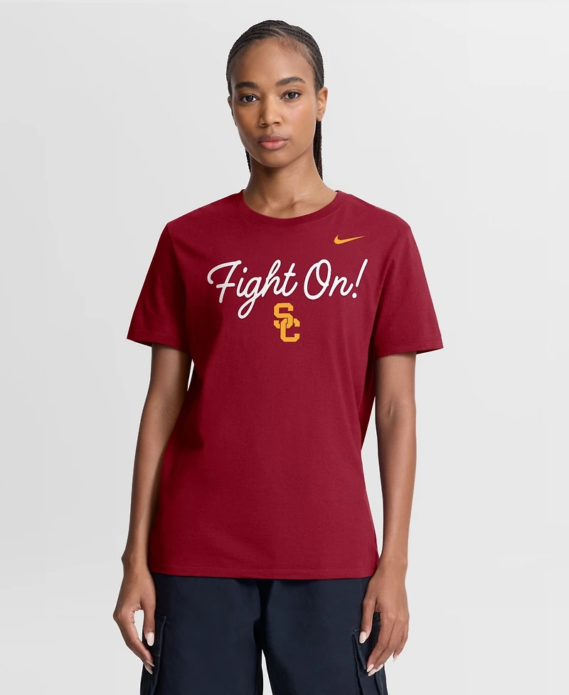 Nike Women's Cardinal Usc Trojans Script Mantra Logo T-Shirt