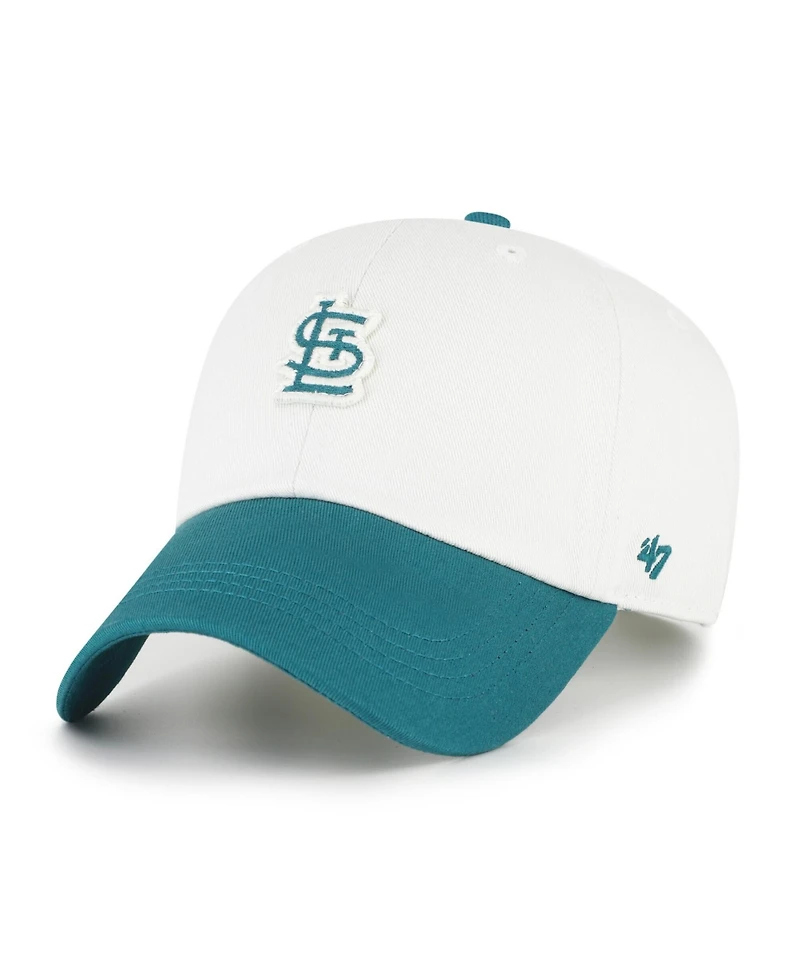 '47 Brand Men's White, Teal St. Louis Cardinals Contemporary Tonal Clean Up Adjustable Hat