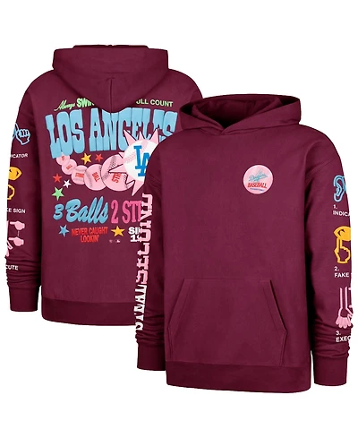 47 Brand Men's and Women's Burgundy Los Angeles Dodgers Earl Foundation Hoodie